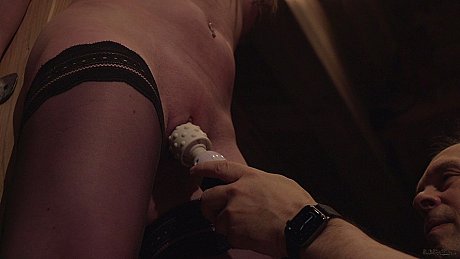 Restrained slut gf lady is flogged and masturbated by a sadist before giving him a oral sex - Image 14 of 16  in Spreading category  