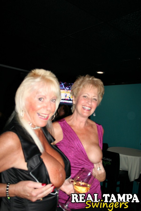 Grandmother Tracy blow & naughty swingers teasing pantyless with their huge breasts - #751825