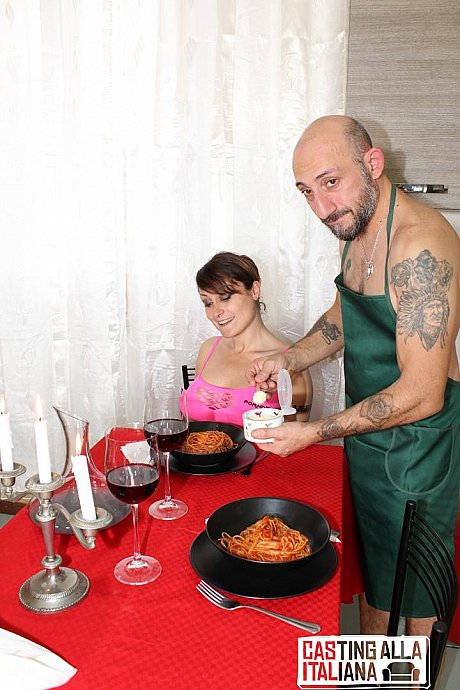 Hardcore whore in lace undergarment gets pussy slammed on table by tattooed chef - Image 15 of 16  in Pussy category   featuring Omar Galanti, Mila Ramos 