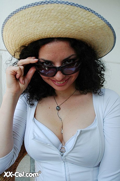 Pretty amateur skank girl lady Sofia strips and displays her humongous juggs outdoors - Image 2 of 21  in Close Up category   featuring Sofia 