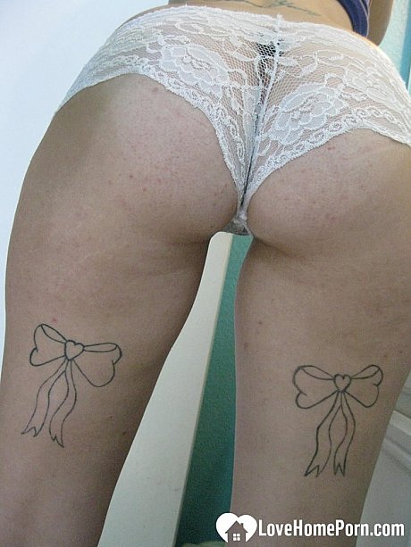 Inked amateur teen touches her hot vagina and shows her curvy body - Gallery #2422
