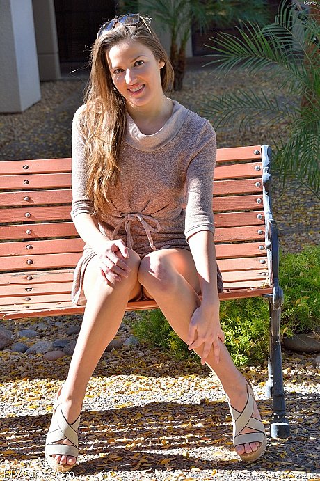 Good looking amateur babe Carlie strips completely undressed in public - Image 13 of 20  in Dildo category   featuring Coco Rose 