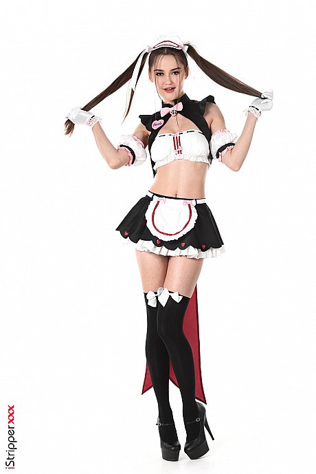 Cute skank girl lady Sonya Blaze models nasty maid apparel before dildoing her twat - Image 2 of 15  in Pussy category   featuring Sonya Blaze 