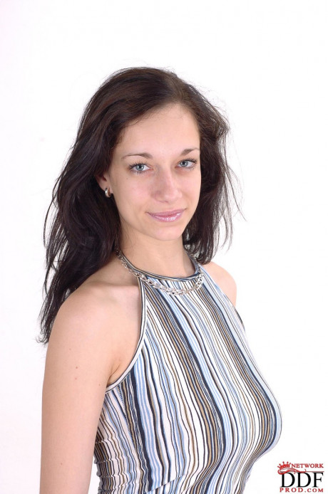Tall brunette Tanya Sin unveils and flaunts her desirable giant breasts & figure - #1142376