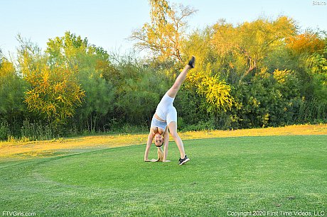 Glamour babe Blake flashing her nice melons while teasing in yoga pants outside - Image 13 of 20  in Model category   featuring Blake Blossom 