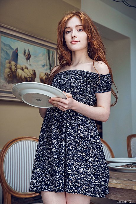 Glamorous red hair Jia Lissa shows every inch of her skinny undressed body - Image 1 of 20  in Model category   featuring Jia Lissa 