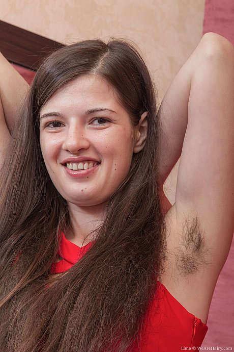 Luscious amateur teen Lima rubs her silky armpits & flaunts her fuzzy crotch - Image 6 of 21  in Pussy category   featuring Lima