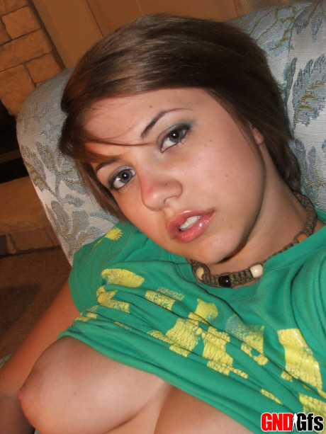 Young young looking amateur takes self shots of her monstrous natural tits - #251607