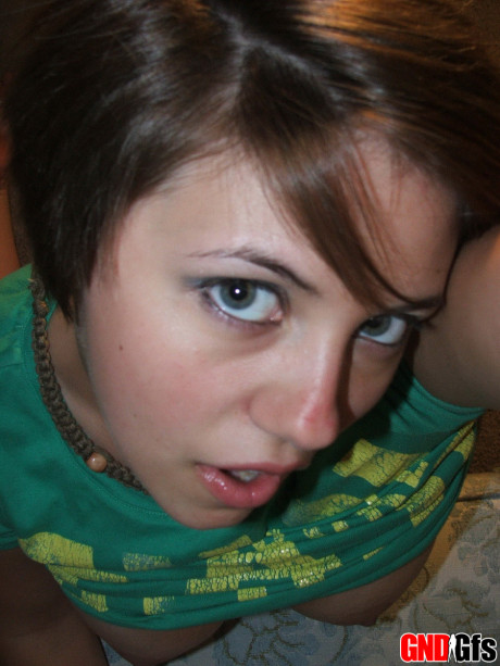 Young young looking amateur takes self shots of her monstrous natural tits - #251610