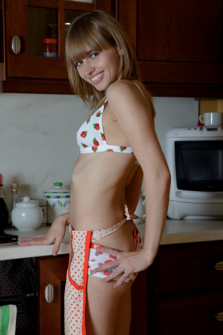 Pretty young amateur Aina doffs her undergarment & mounts a dildo in the galley