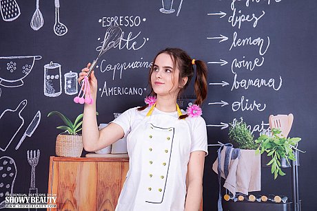 Sexy teenie Wendy gets totally naked in pigtails on a bed - Gallery #46488