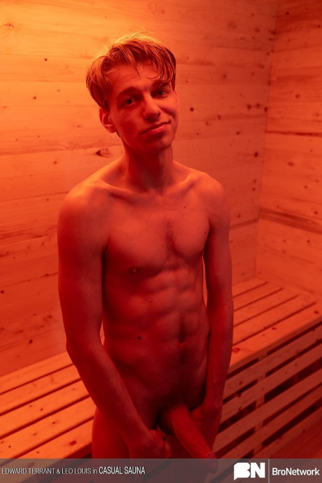 Gay friends Edward Terrant & Leo Louis fuck after an erotic action in a sauna - #1089355