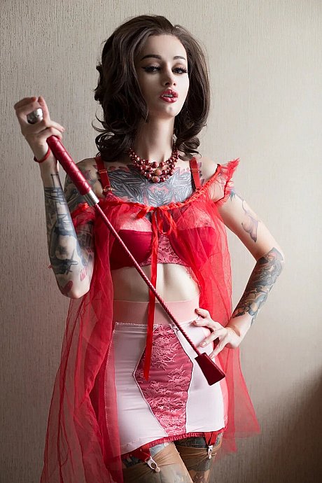 Glamour babe shows off her tattooed body in charming outfits in a hot compilation - Image 3 of 17  in Model category  