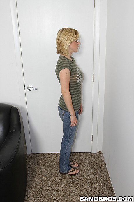 Thin pornstar in glasses Penny Pax reveals her enormous boobies and butt at a casting - Image 3 of 20  in Ass category   featuring Penny Pax 