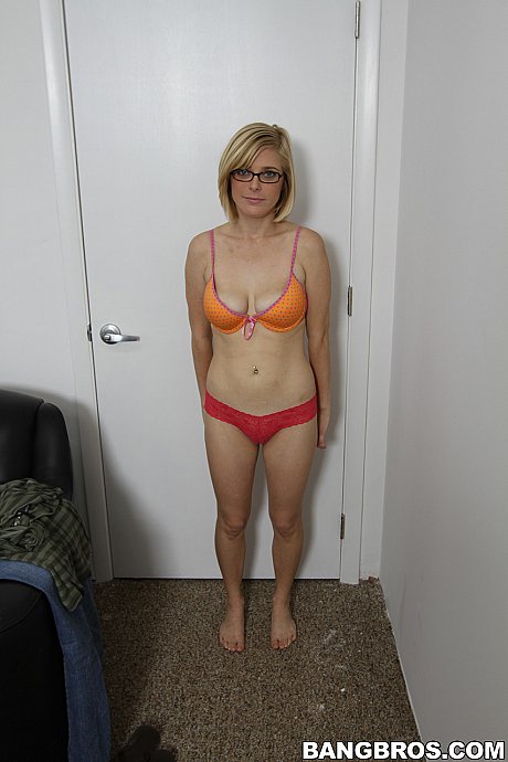 Thin pornstar in glasses Penny Pax reveals her enormous boobies and butt at a casting - Image 6 of 20  in Ass category   featuring Penny Pax 