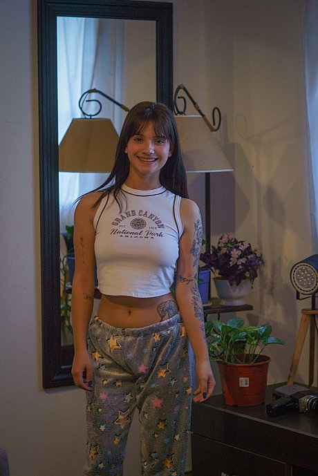 Tattooed brunette babe Carly Light shows her giant butt wearing sweet underwear - Image 3 of 10  in Model category   featuring Carly Light 