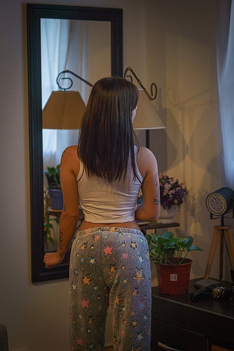 Tattooed brunette babe Carly Light shows her giant butt wearing sweet underwear - Image 10 of 10  in Model category   featuring Carly Light 