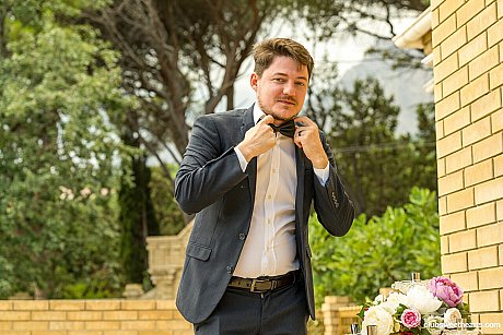 Sleazy blonde bride kisses her best husband man stud and takes his meat in white nylons - Gallery #29623