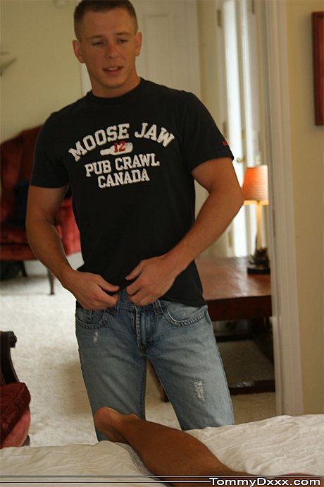 Short gay yellow-haired Tommy D and tall brunette Ricky M blow each other's penises - Image 5 of 21  in Gay category  