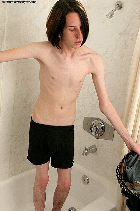 Good-looking twink River shows his tight behind & his furry dong in the bathroom - Image 7 of 20  in Gay category  