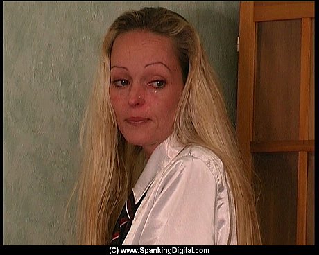 Blonde student is left with welts on her booty after being spanked and caned - Image 5 of 12  in Teen category  
