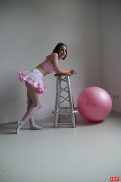 Brunette ballerina Lia Louise teases in her tutu & mounts her dance instructor - #786590