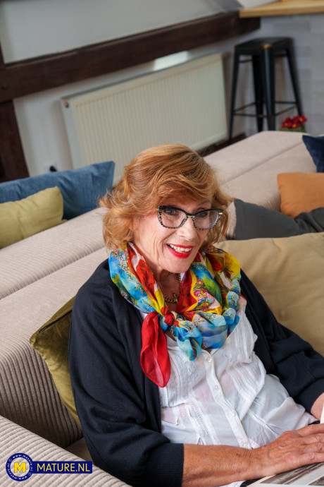 Chubby granny Petra blows and mounts a fresh young dude humongous schlong - #1315705