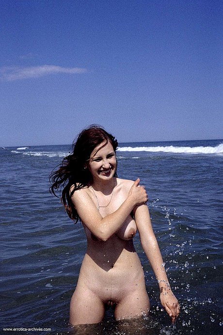 Sensational babe Lenka shows her amazing boobies while taking a bath in the sea - Image 3 of 21  in Pussy category   featuring Lenka 