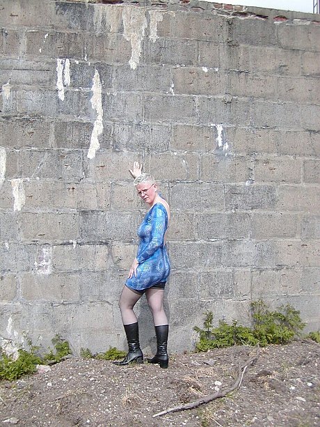 Old blondy Tiffany Pearl gets nude in ebony nylons and boots - Image 2 of 16  in Outdoor category   featuring Tiffany Pearl 