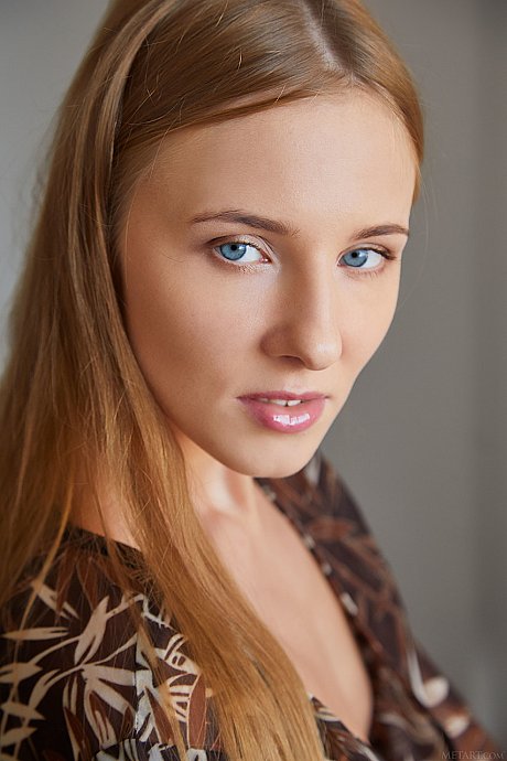 Blue-eyed young Nimfa unveils her slim figure and flaunts her shaved love holes - Image 2 of 20  in Spreading category   featuring Nimfa 