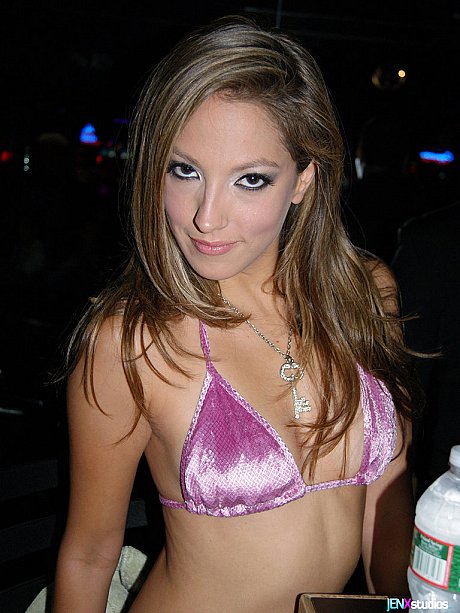 Pretty brunette gets money thrown at her during a striptease performance - Image 15 of 15  in Babe category   featuring Jenna Haze 