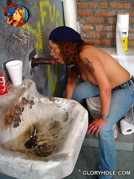 Redhead bitch chick with pierced tongue goes 1 on 1 with a ebony dong at a gloryhole - Image 8 of 20  in Pussy category   featuring Frankie 