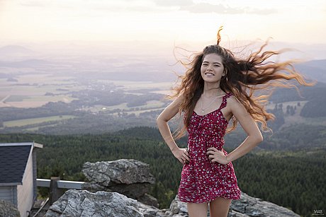 Lovely hispanic young Irene Rouse flaunts her lovely behind in a denim shorts outdoors - Image 17 of 20  in Outdoor category   featuring Irene Rouse 