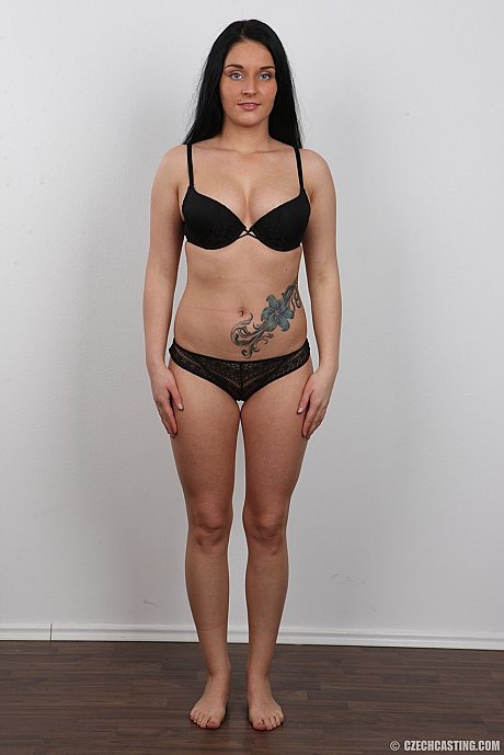 Black haired amateur Lucie shows her tattoo and titties to land a porn gig - Image 7 of 20  in Close Up category   featuring Lucia Denville 