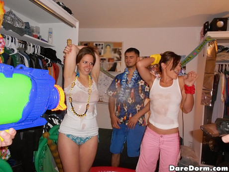 Hot Amberr's coed graduation party turns into gigantic drunk debauchery - #496986