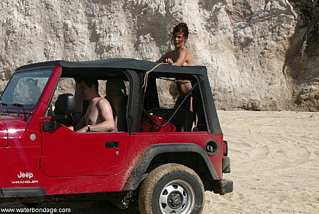 Charming MILF with amazing boobies Sasha Monet gets tied naked to a Jeep - Image 2 of 12  in Model category   featuring Sasha Monet 