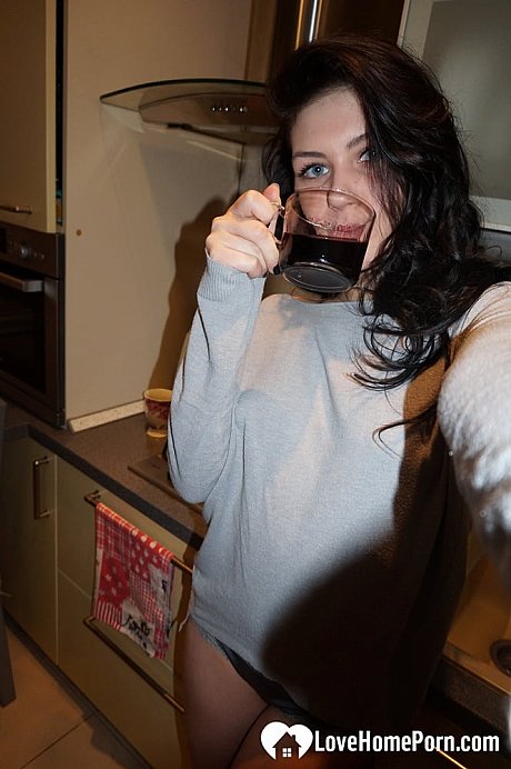 Stunning brunette amateur poses naked & in her lingerie while taking selfies - Image 8 of 18  in Babe category  