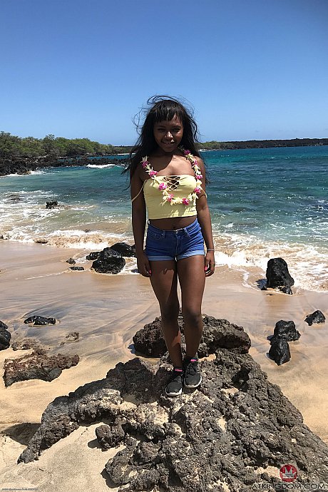 Little Afro-American teen Noemie Bilas shows her boobs & choco holes in a solo - Image 6 of 20  in Outdoor category   featuring Noemie Bilas 