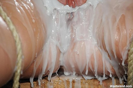 Tied up and gagged female is covered in hot wax before being masturbated - Image 6 of 16  in Dildo category  