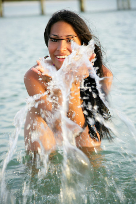 Bikini model Ruth Medina shows off her nude teen body at the beach - #271181
