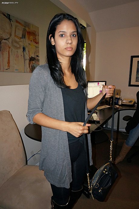 Hispanic babe in black lingerie Karmen Bella shows natural tits and her pistol - Image 19 of 20  in Teen category   featuring Ryan Madison, Karmen Bella 