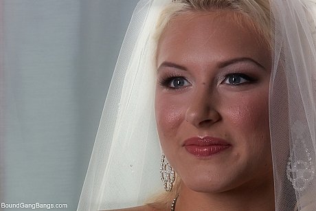 Yellow-haired bride Katie Summers gets tied up during an interracial threesome - Image 2 of 16  in Cumshot category   featuring Christian Wilde, John Strong, James Deen, Bobby Bends, Mickey Mod, Katie Summers, Blake 