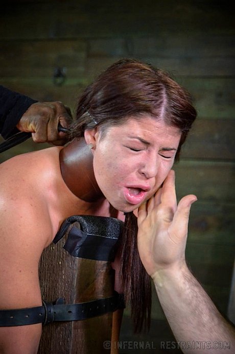 Nude female Mia Gold endures hardcore BDSM play in a vault - Image 9 of 16  in Dildo category   featuring Mia Gold 