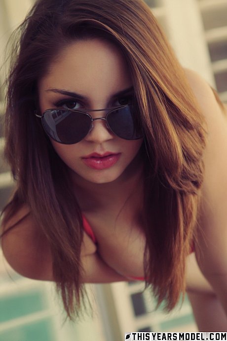 Fresh teen sweetie Aspen Martin removes her shades before exposing herself - Image 8 of 15  in Model category   featuring Aspen Martin 
