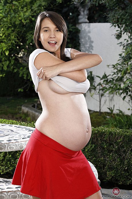 Pregnant sweetie Cece Capella showing her furry muff and big booty up close - Image 6 of 20  in Pussy category   featuring Cece Capella 