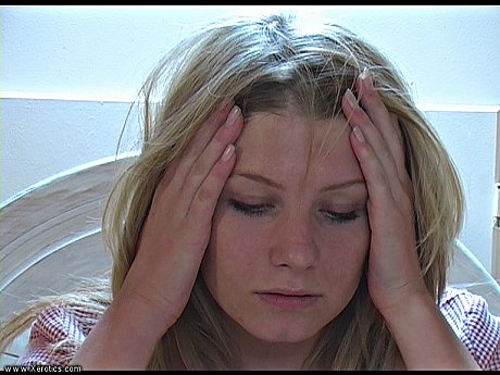 Misbehaving blonde is left with welts after taking a strapping on her bareback behind - Image 3 of 12  in Close Up category  