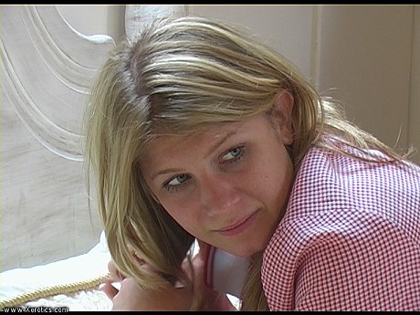 Misbehaving blonde is left with welts after taking a strapping on her bareback behind - Image 10 of 12  in Close Up category  