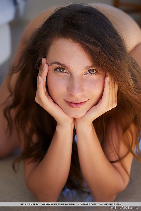 Beautiful brunette young Belka slips out of a summer dress to pose in the nude - Image 13 of 18  in Babe category   featuring Belka 