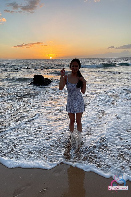 Oriental teen Alexia Anders poses naked on the beach & spreads her twat up close - Image 7 of 21  in Pussy category   featuring Alexia Anders 