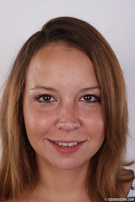 First timer with dimples stands straight and proud while getting totally nude - Image 1 of 15  in Close Up category   featuring Karolina Brejlova 